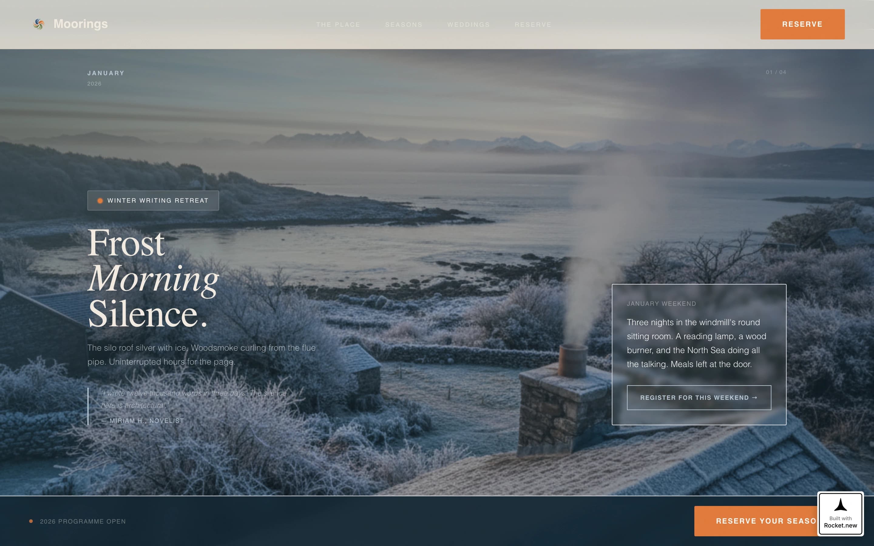 Moorings — Charming Coastal Lodging Landing Page Template