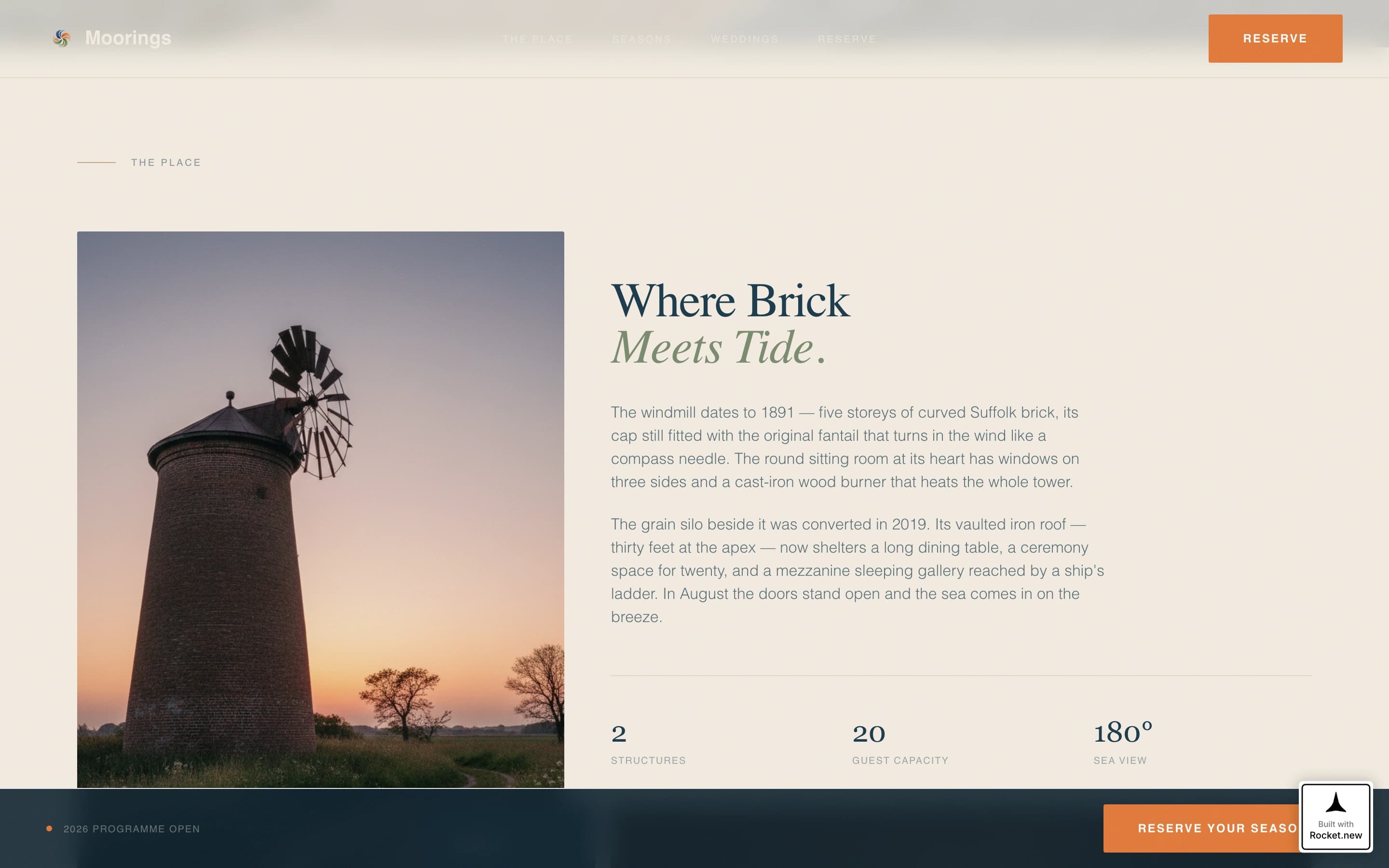 Moorings — Charming Coastal Lodging Landing Page Template