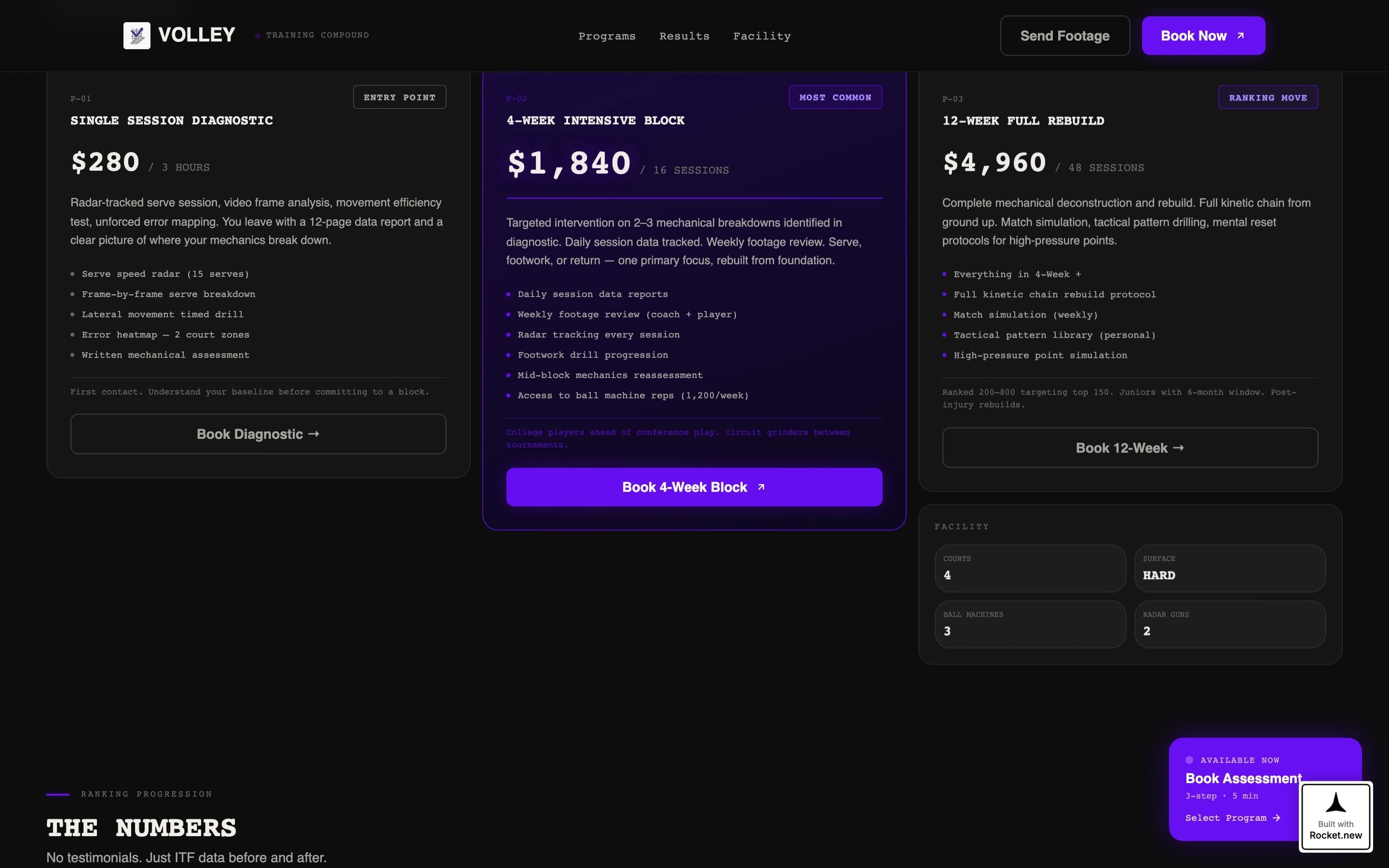 Volley — Dynamic Racquet Sports Landing Page Template