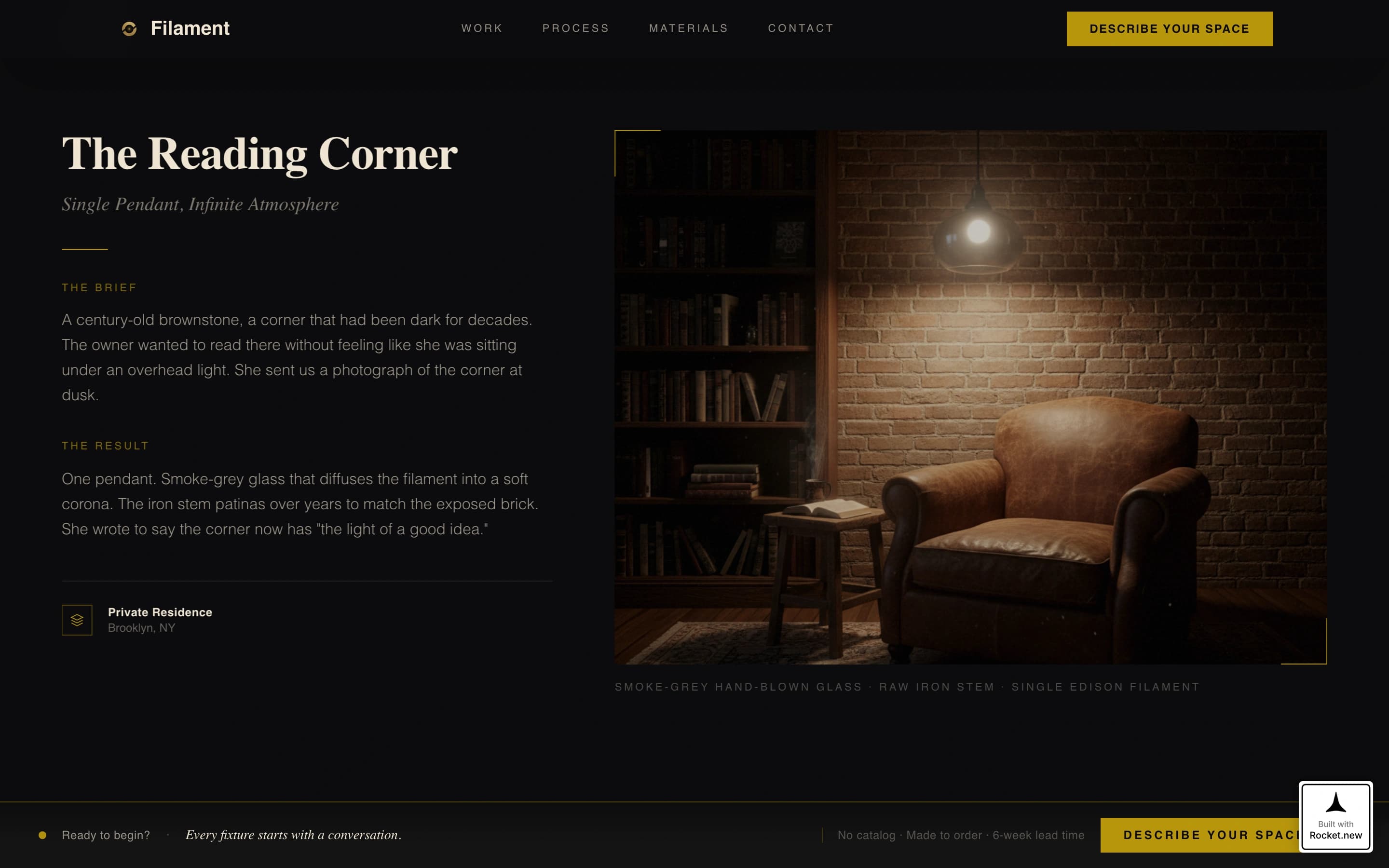 Filament - Atmospheric Lighting Landing Page Template