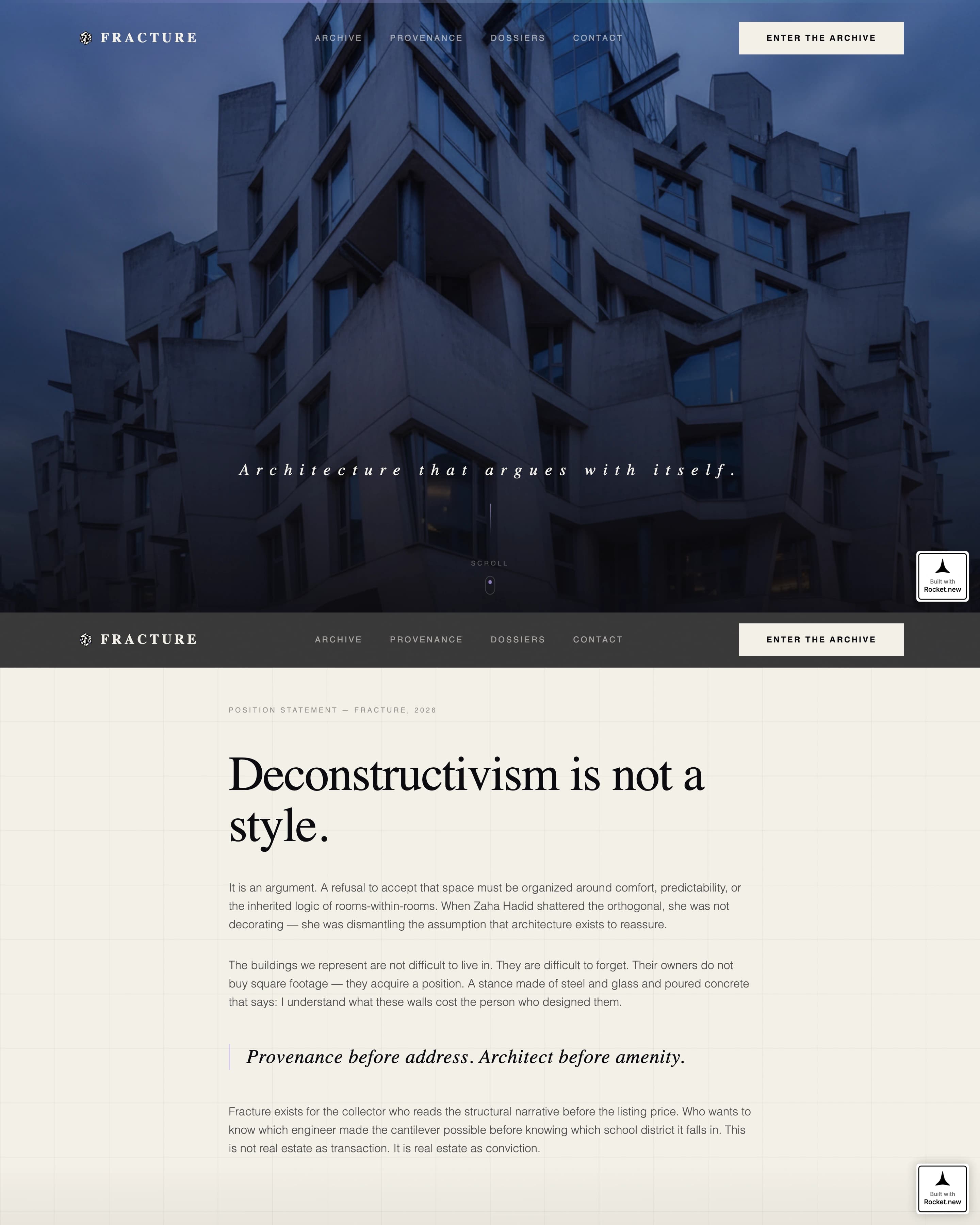 Fracture — Striking Abstract Art Landing Page Template
