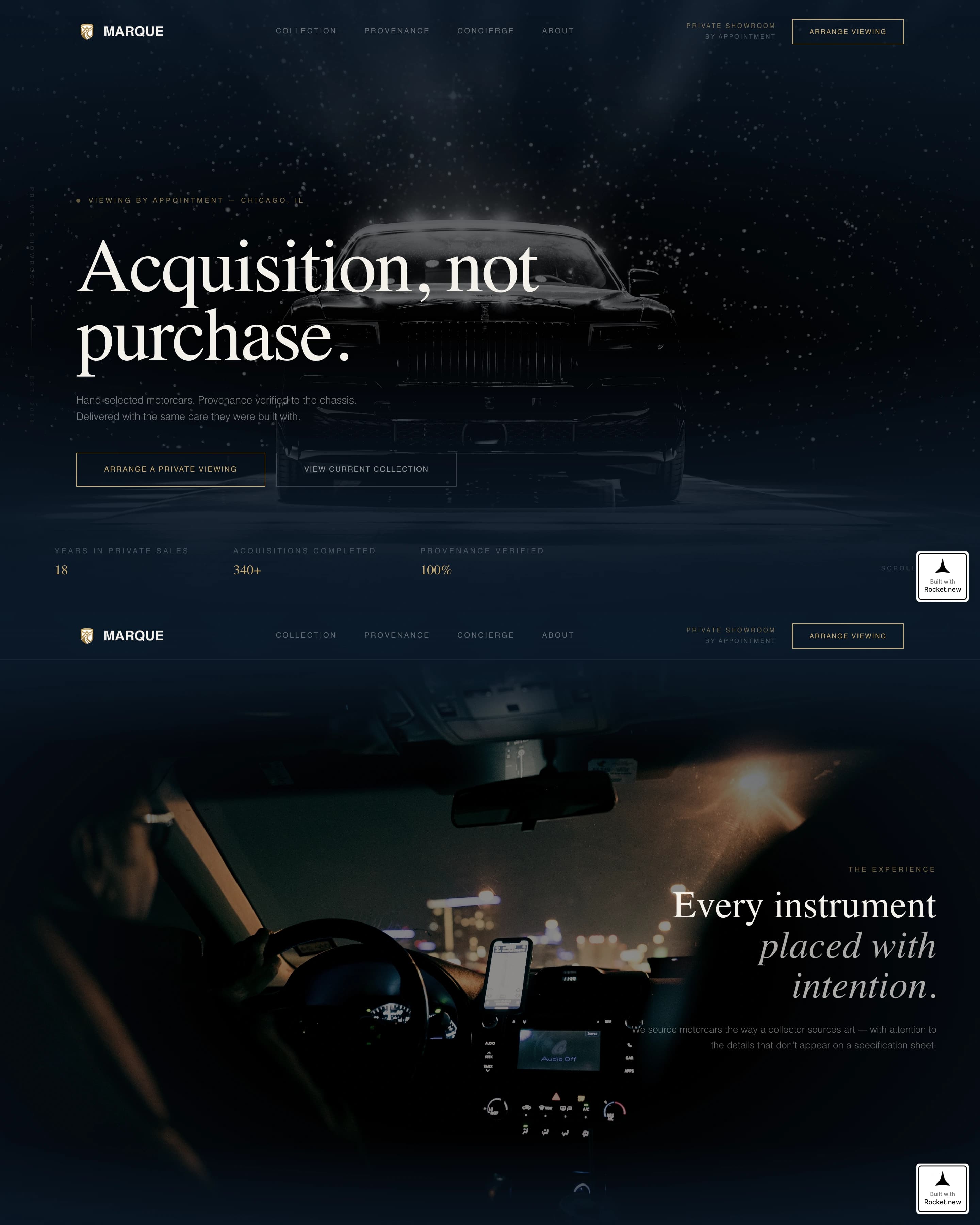 Marque — Exclusive Luxury Automotive Landing Page Template