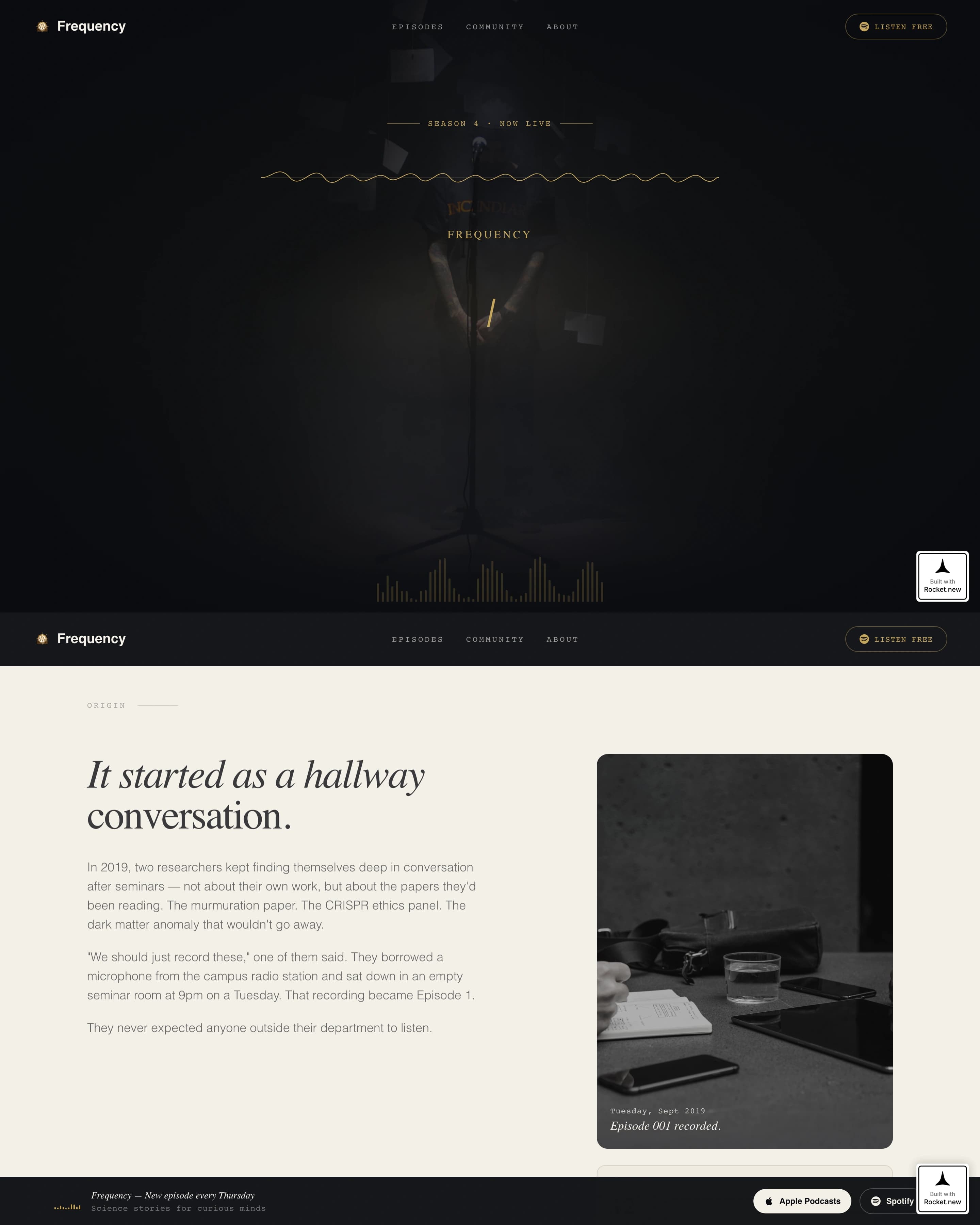 Frequency - Compelling Sciencepodcast Landing Page Template