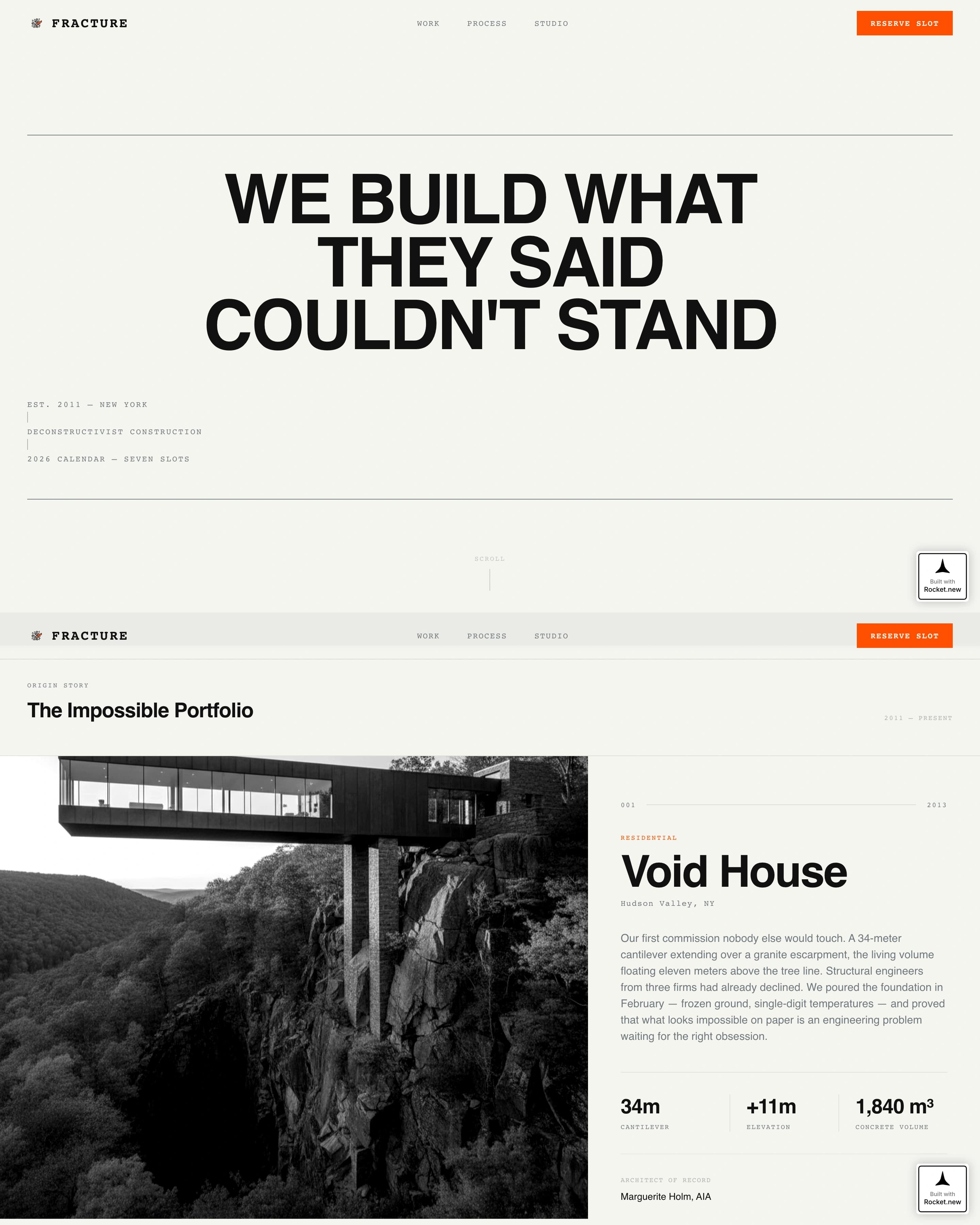 Fracture - Bold Deconstructivist Landing Page Template