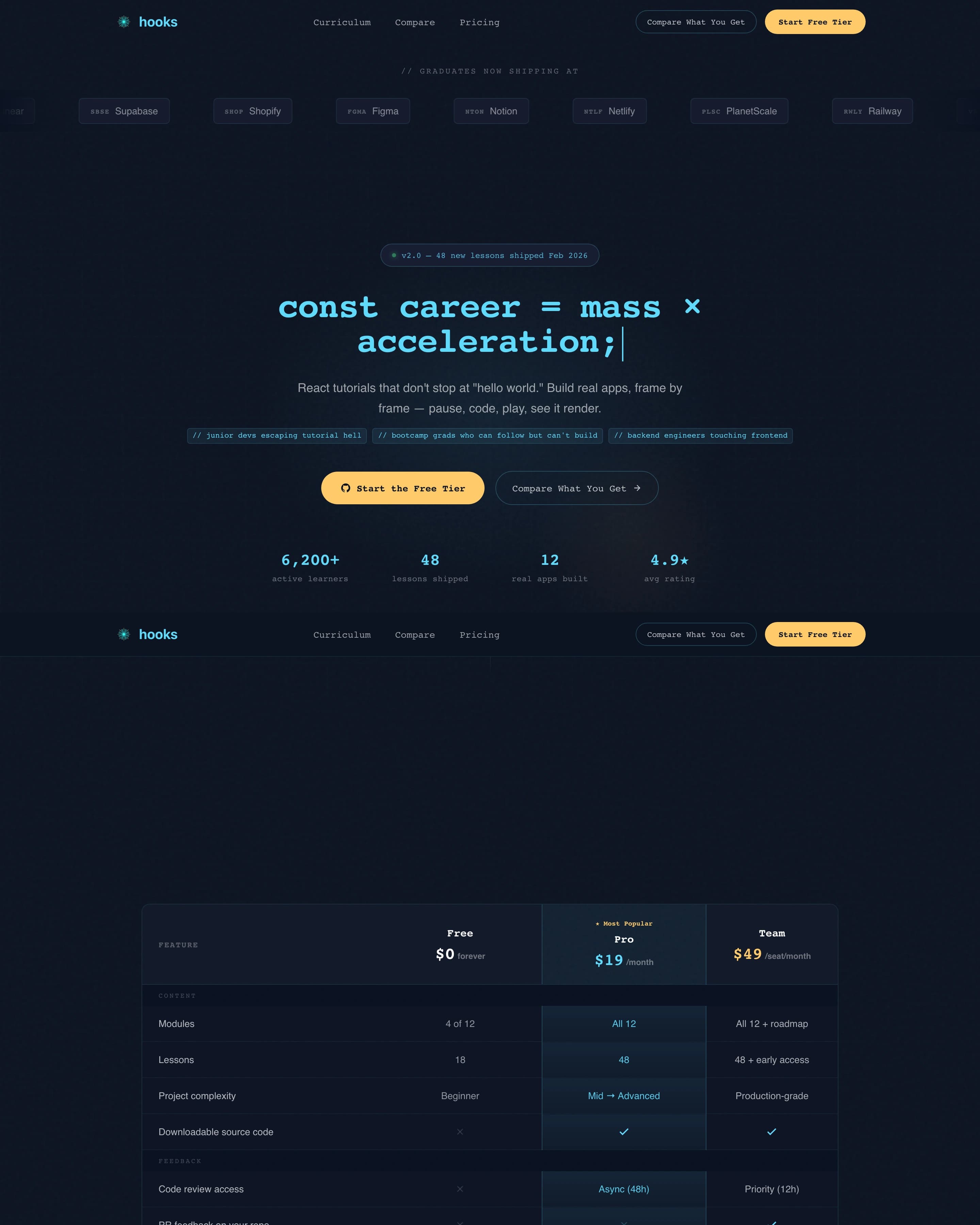 Hooks - Dynamic React Landing Page Template