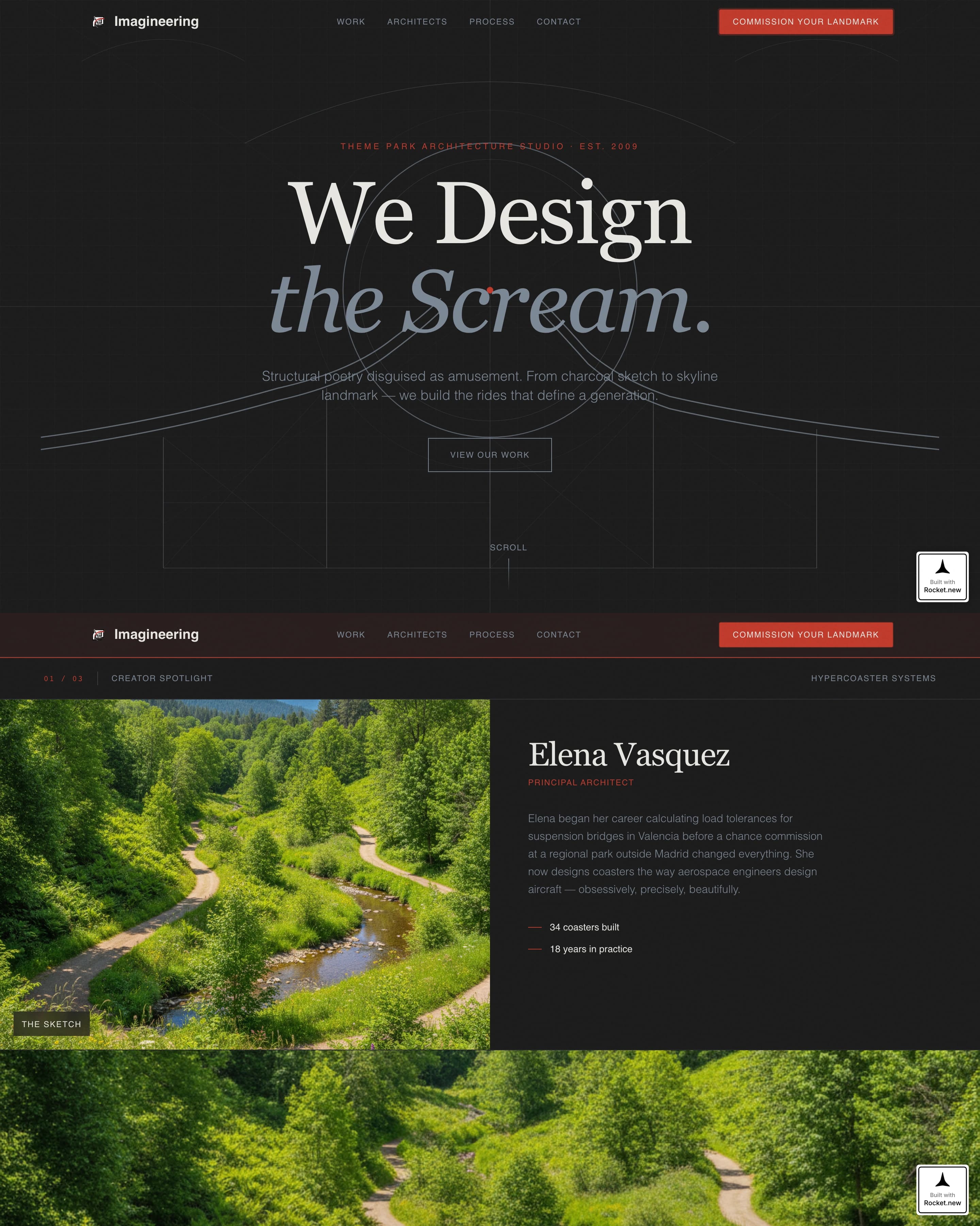 Imagineering - Bold Theme Park Landing Page Template