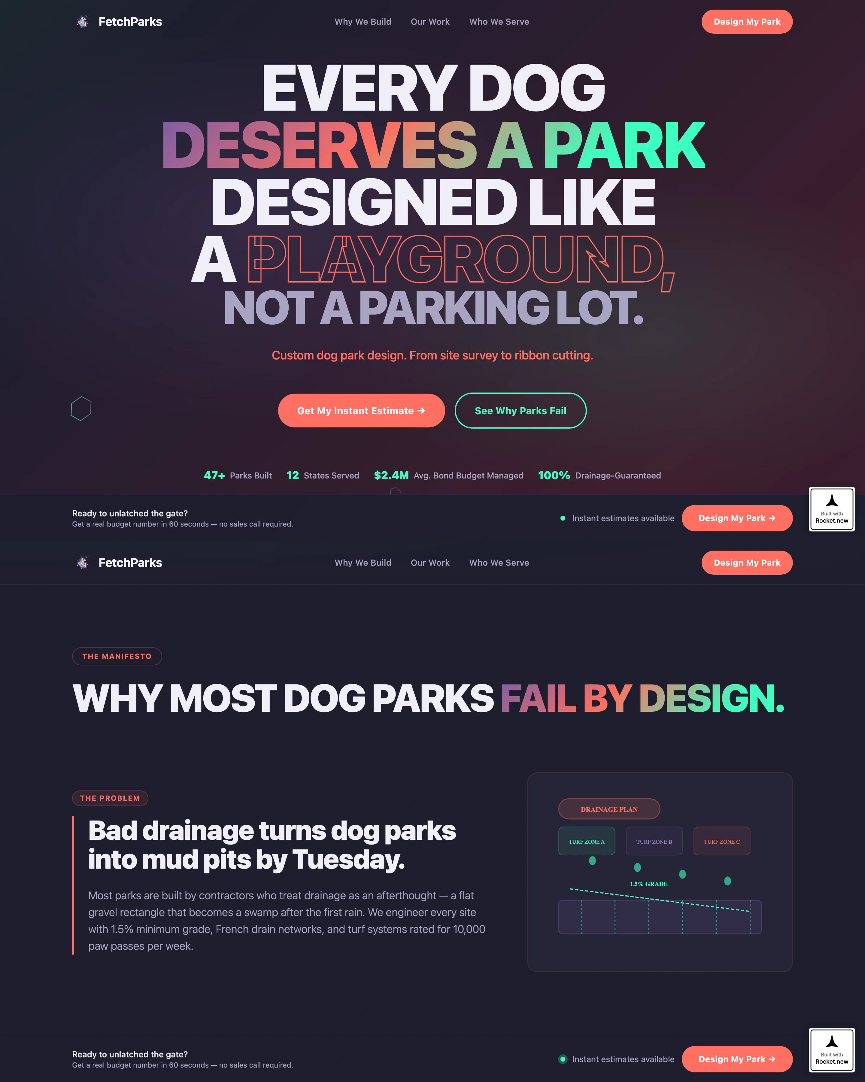 Fetch - Playful Dogpark Landing Page Template