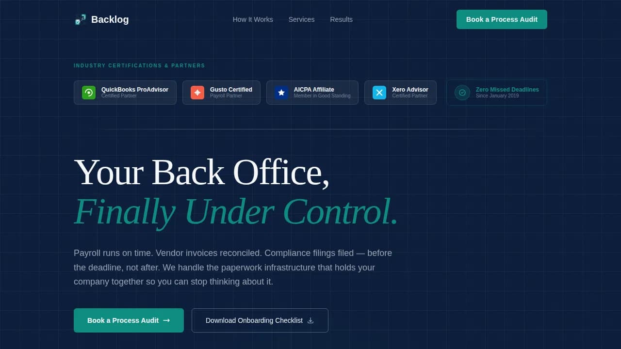 Backlog — Streamlined Operations Management Landing Page Template