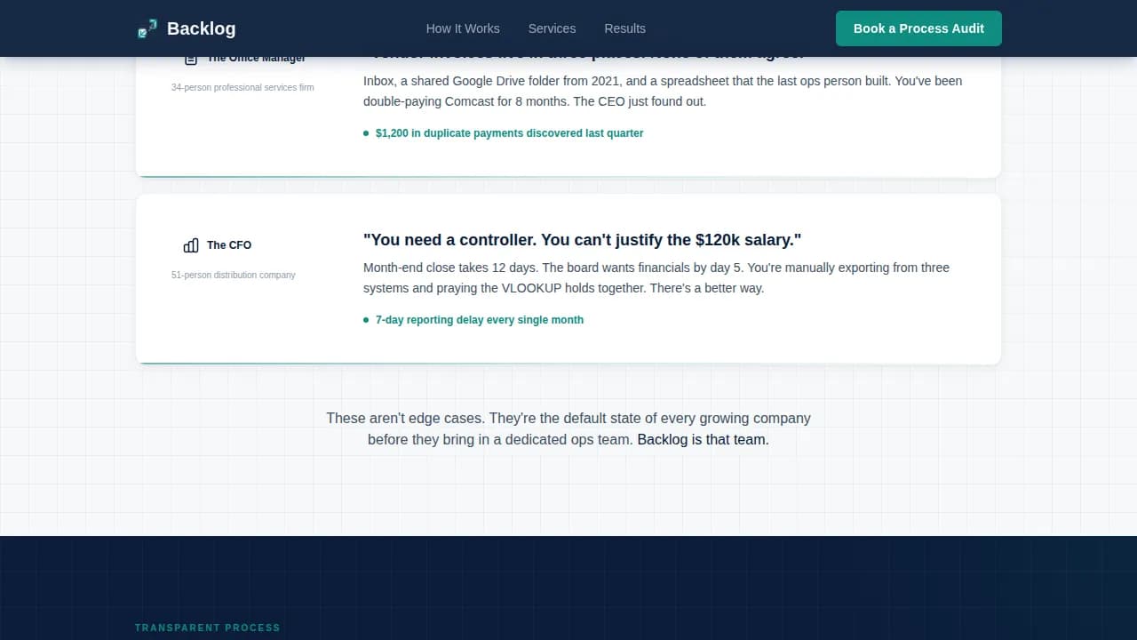 Backlog — Streamlined Operations Management Landing Page Template