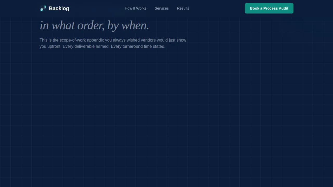 Backlog — Streamlined Operations Management Landing Page Template