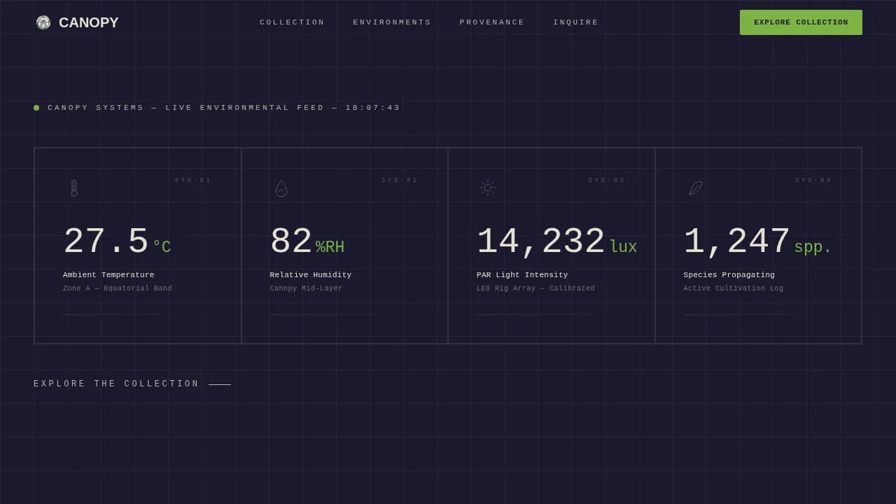 Canopy — Engineered Greenhouse Operations Landing Page Template