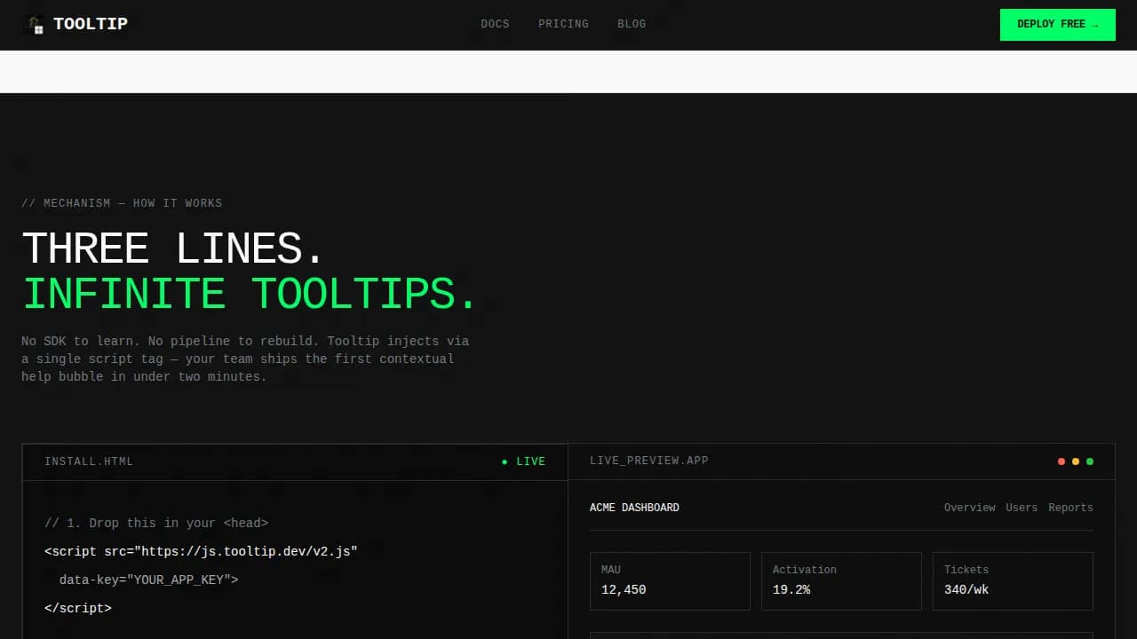 Hint — Minimal Accessible Widget Guide Landing Page Template