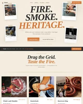Hearth — Authentic Flame Grill Restaurant Landing Page Template