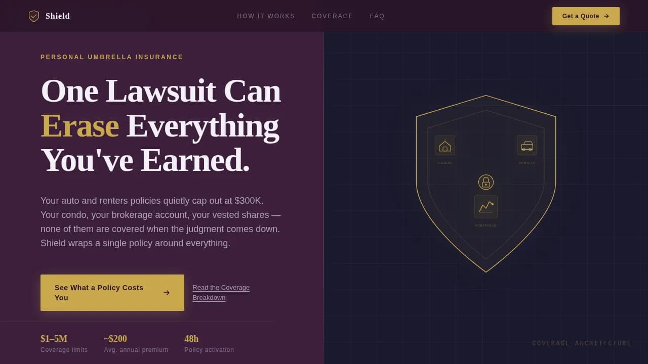 Fortress — Litigation Asset Protection Landing Page Template