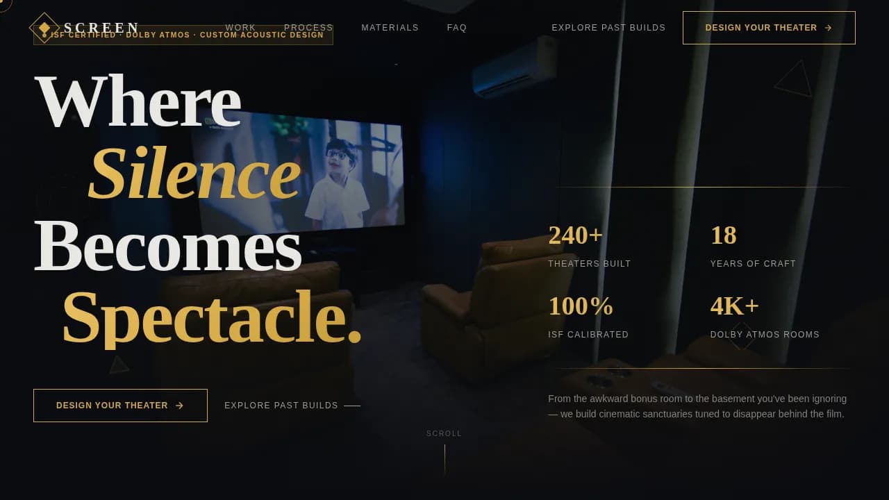 Acoustic & Specialty Design Appointment Booking Website Template