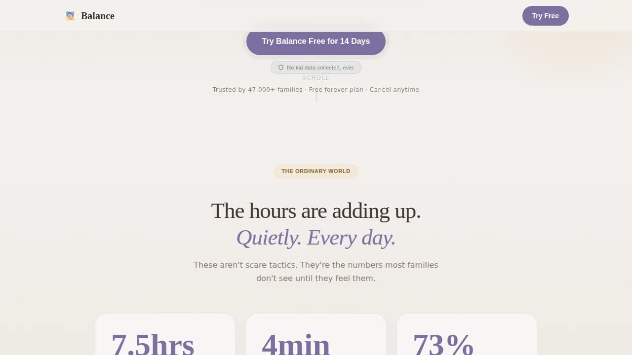 Rhythm — Mindful Digital Wellness Landing Page Template