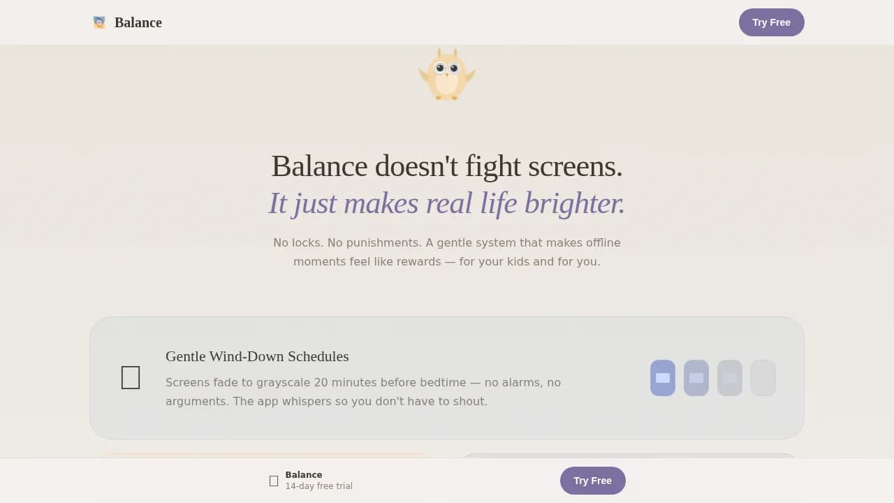 Rhythm — Mindful Digital Wellness Landing Page Template