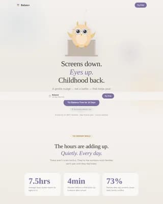 Rhythm — Mindful Digital Wellness Landing Page Template