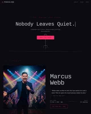 Punchline — Vibrant Comedy Venue Landing Page Template
