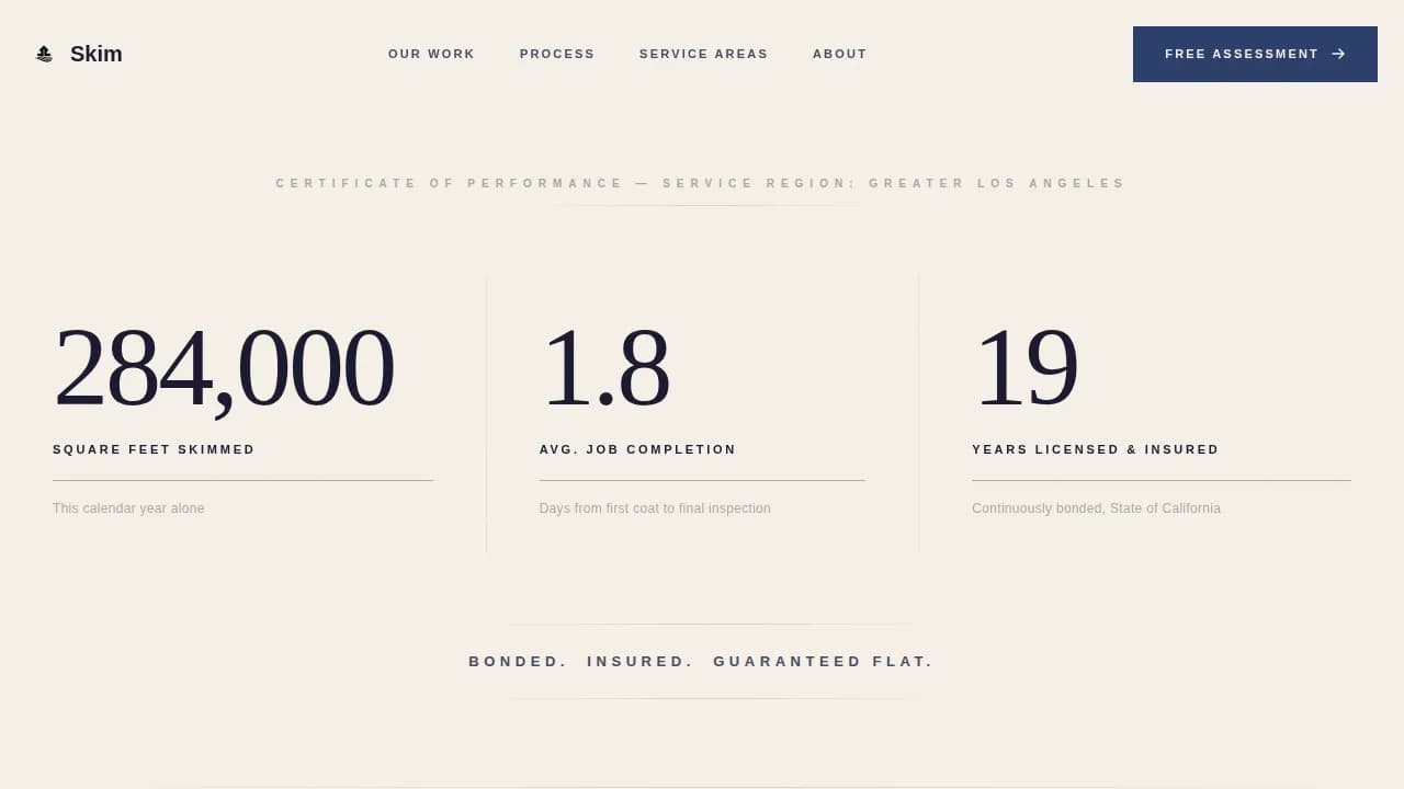 Smooth — Certified Stucco Craftsperson Landing Page Template