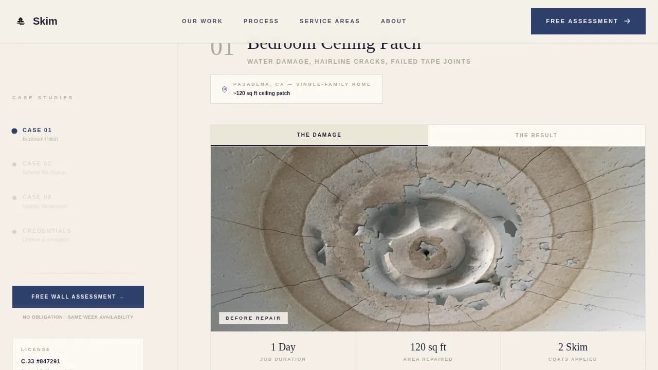 Smooth — Certified Stucco Craftsperson Landing Page Template