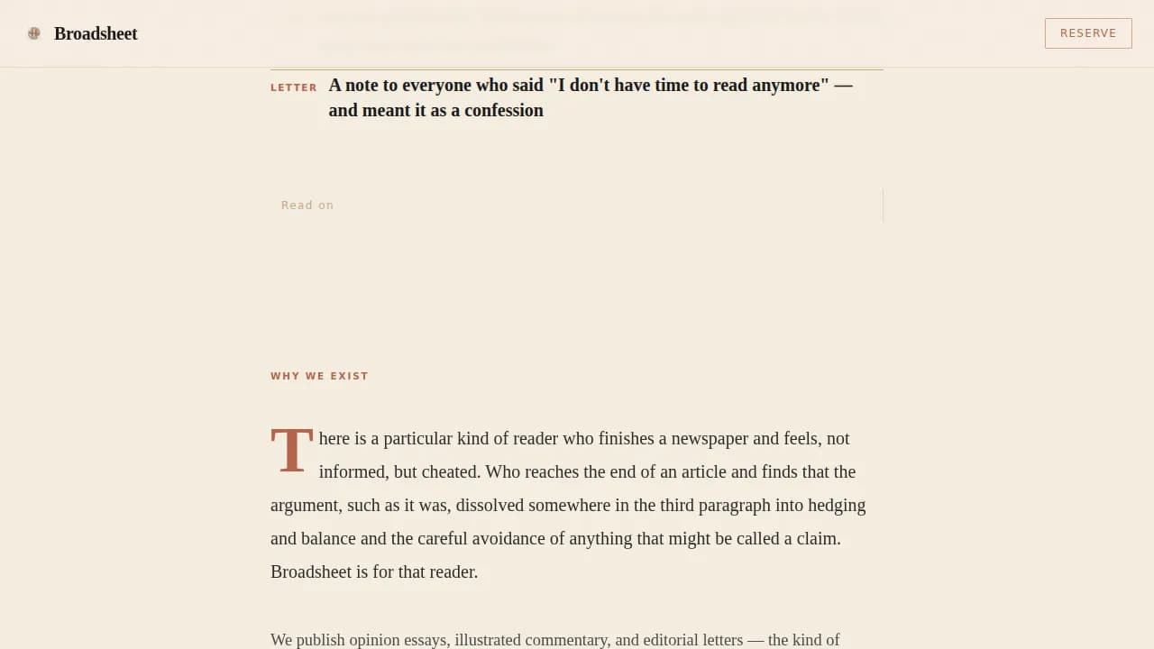 Broadsheet — Artisan Magazine Publishing Landing Page Template