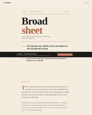 Broadsheet — Artisan Magazine Publishing Landing Page Template