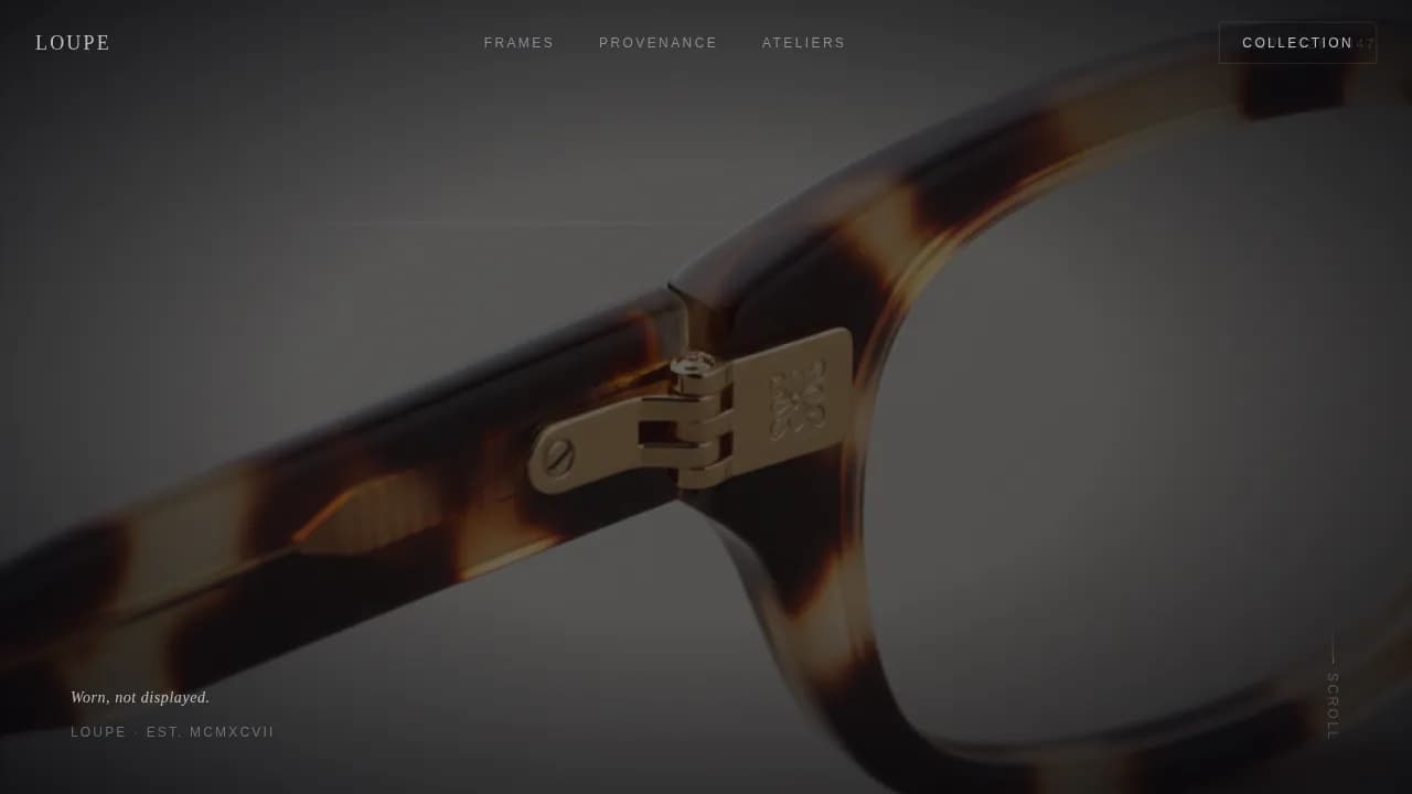 Refract — Curated Luxury Optics Gallery Landing Page Template
