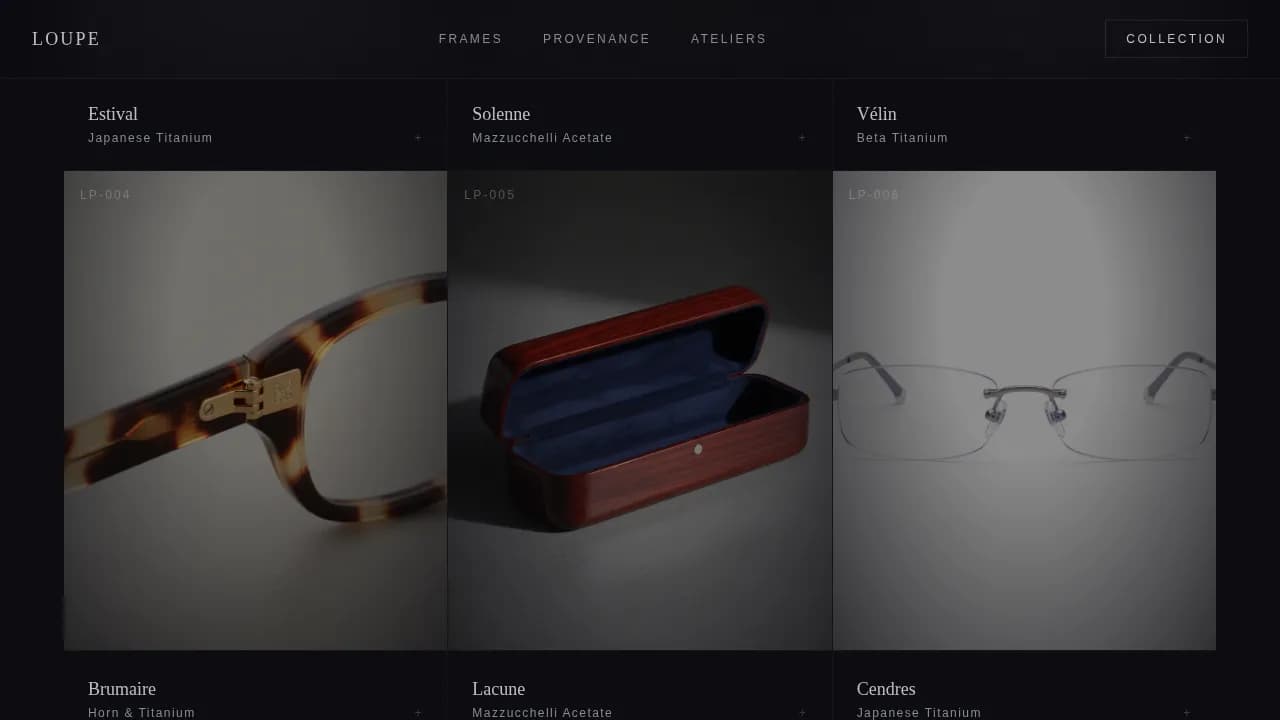 Refract — Curated Luxury Optics Gallery Landing Page Template