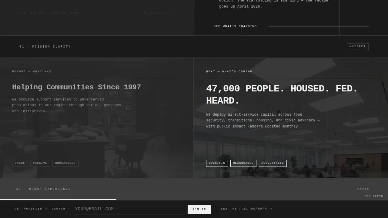 Refresh — Modern Nonprofit Facility Management Landing Page Template