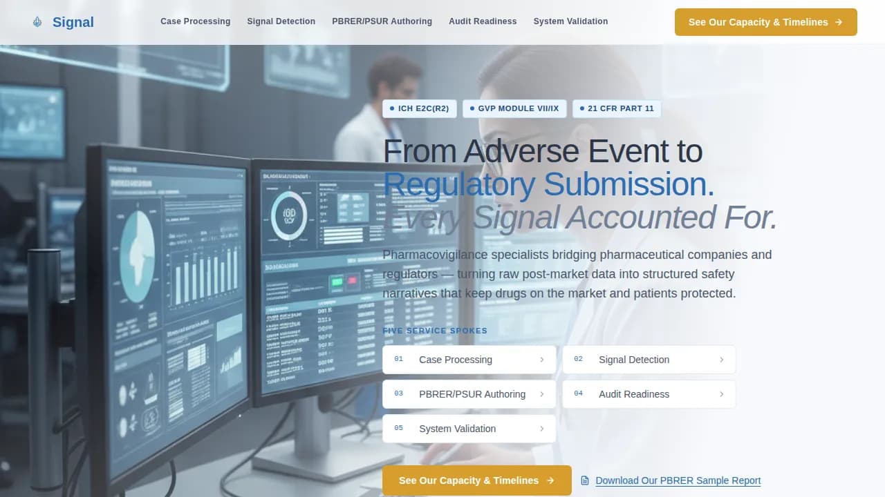Signal — Precision Regulatory Submission Landing Page Template