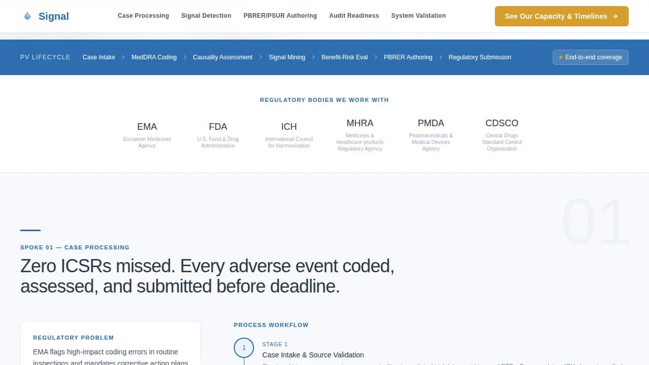 Signal — Precision Regulatory Submission Landing Page Template