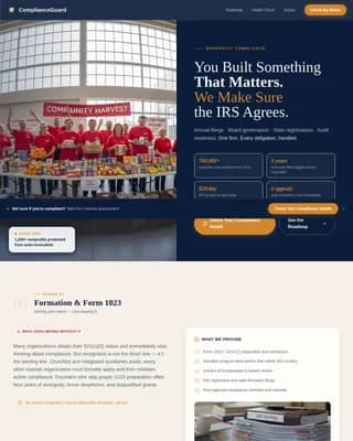 Comply — Streamlined Nonprofit Compliance Landing Page Template