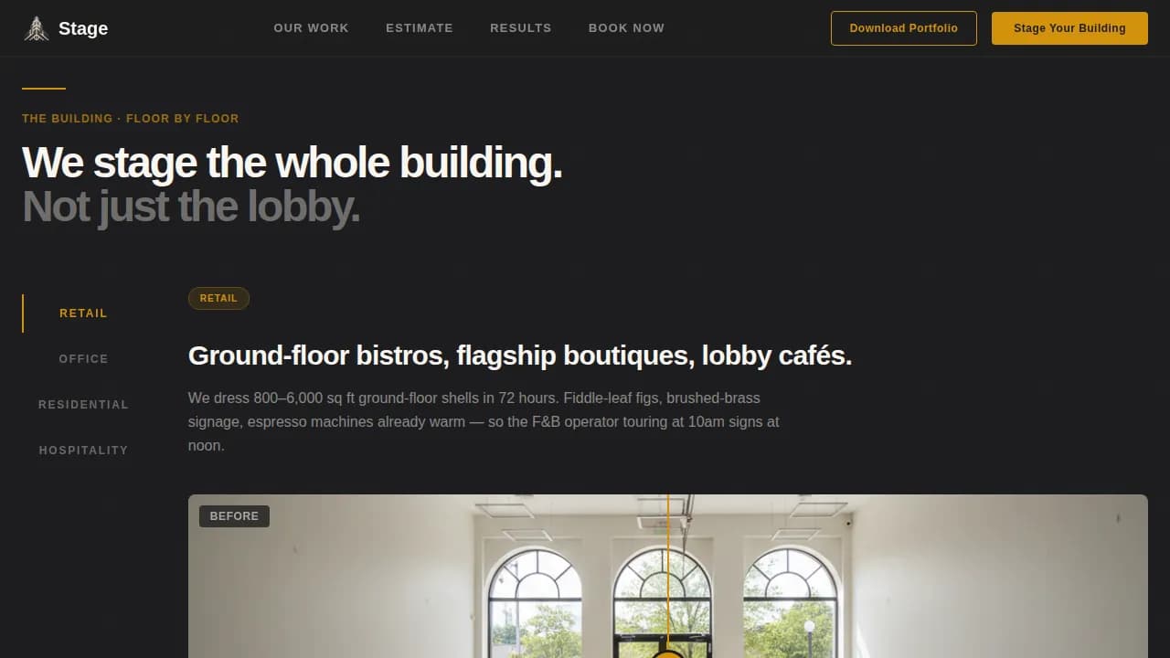 Showcase — Premium Commercial Real Estate Landing Page Template