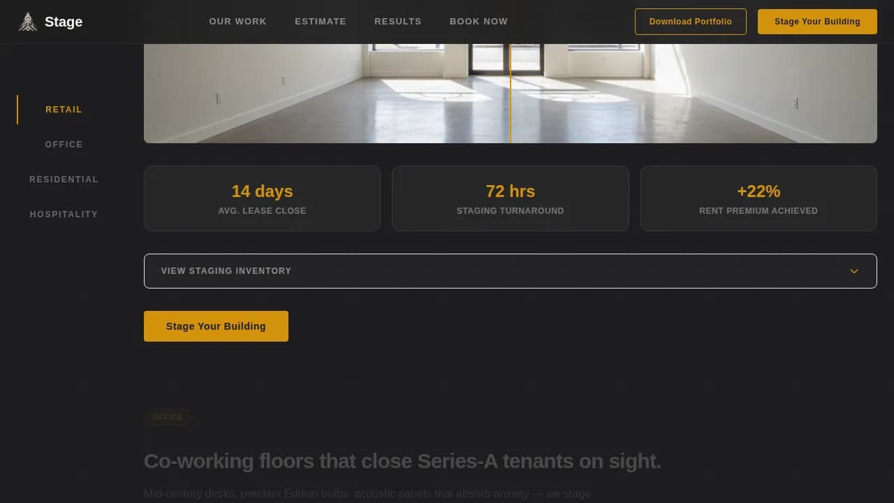 Showcase — Premium Commercial Real Estate Landing Page Template