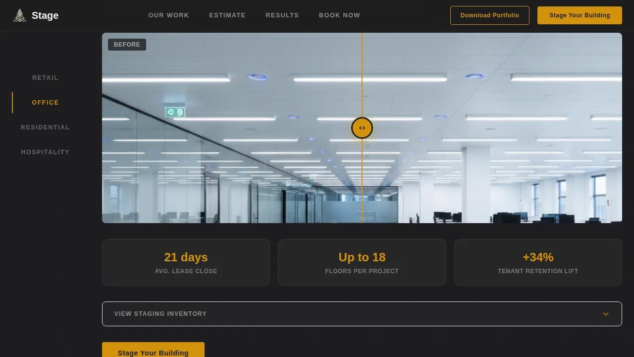 Showcase — Premium Commercial Real Estate Landing Page Template