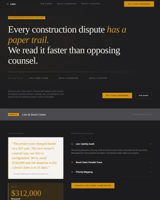 Lien — Expert Construction Law Landing Page Template