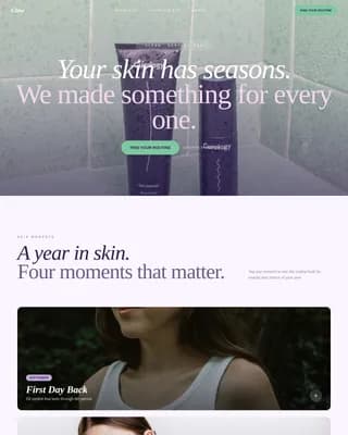 Glow - Seasonal Skincare Routine Landing Page Template