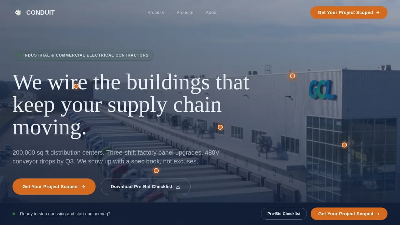 Warehouse & Factory Construction Professional Website Template