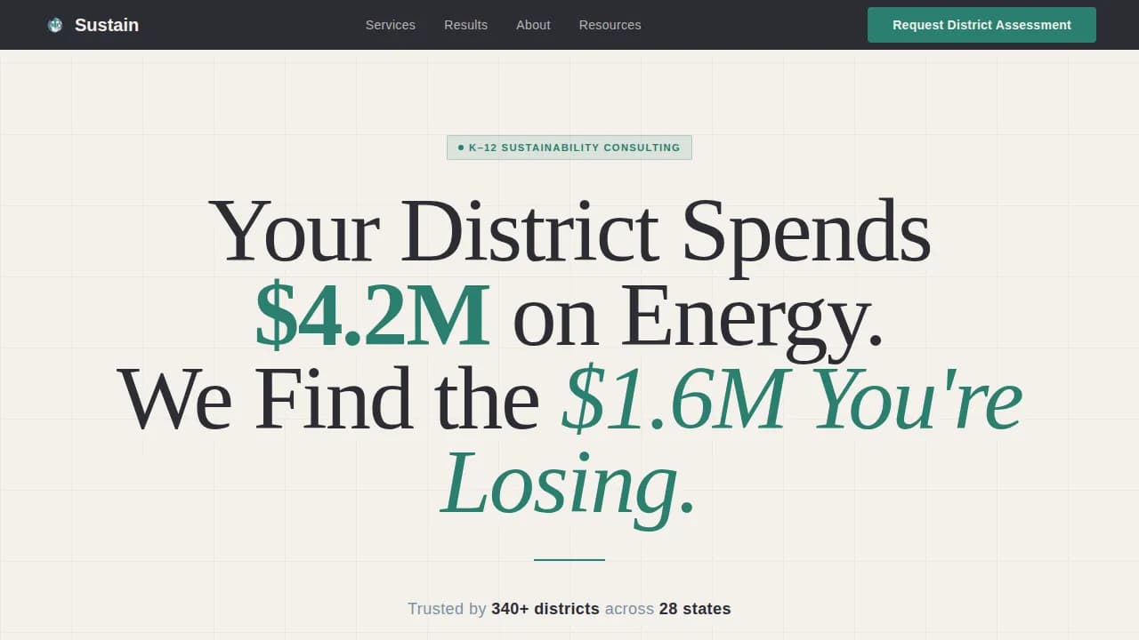 Sustain — Smart Sustainability Roadmap Landing Page Template