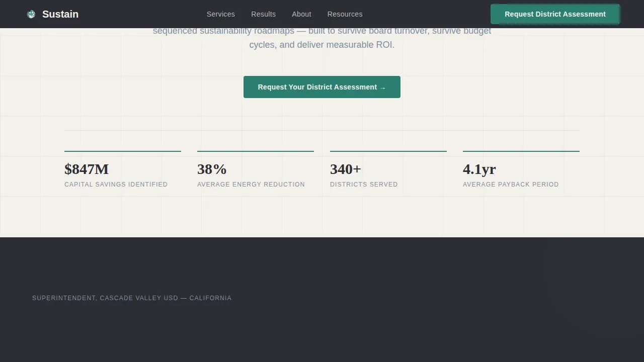 Sustain — Smart Sustainability Roadmap Landing Page Template