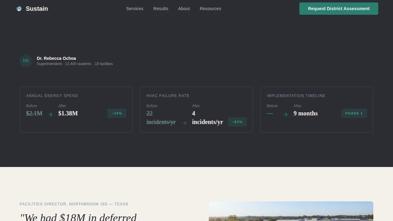 Sustain — Smart Sustainability Roadmap Landing Page Template