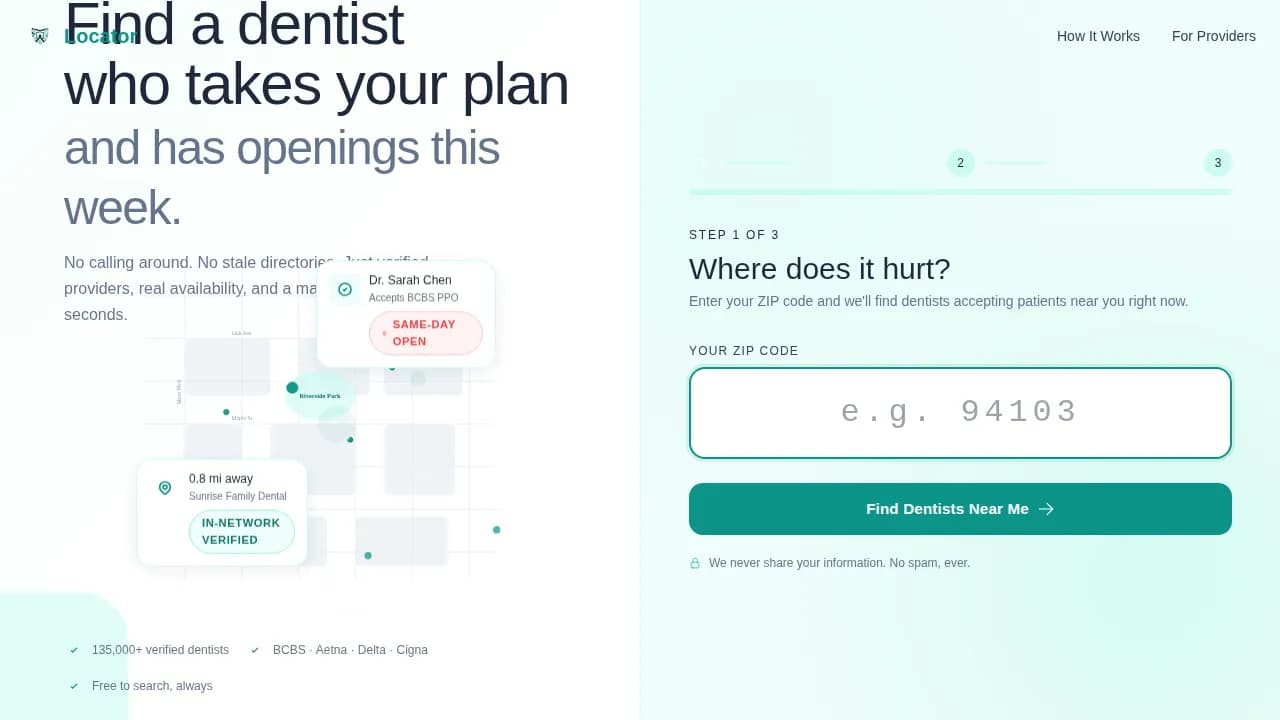 Dental Directory & Neighborhood Dentist Finder Website Template