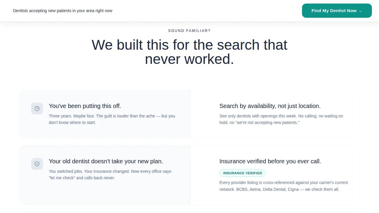 Dental Directory & Neighborhood Dentist Finder Website Template