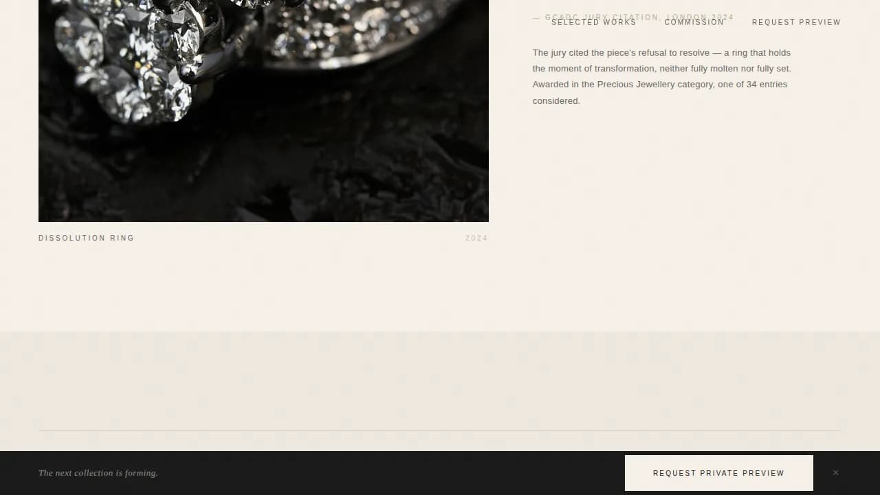 Atelier — Award Jewelry Designer Landing Page Template