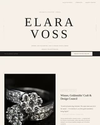 Atelier — Award Jewelry Designer Landing Page Template