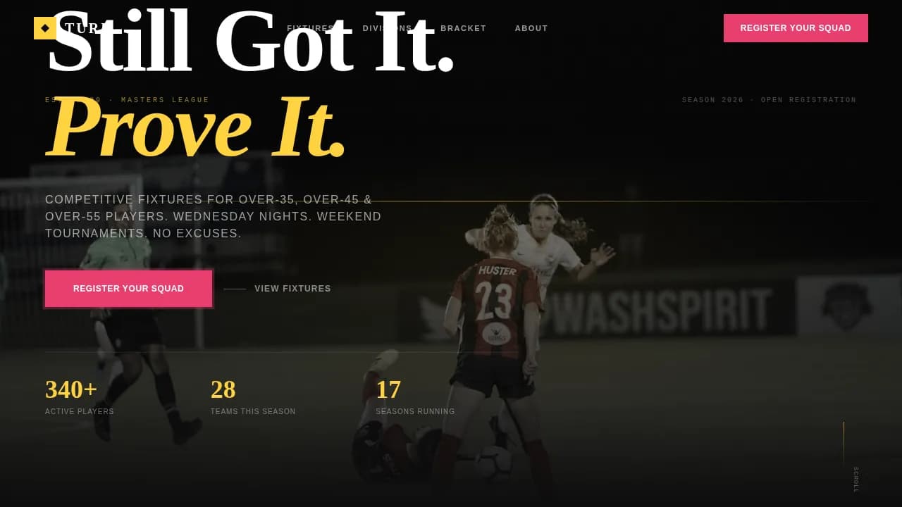 Turf — Competitive Field Sports League Landing Page Template