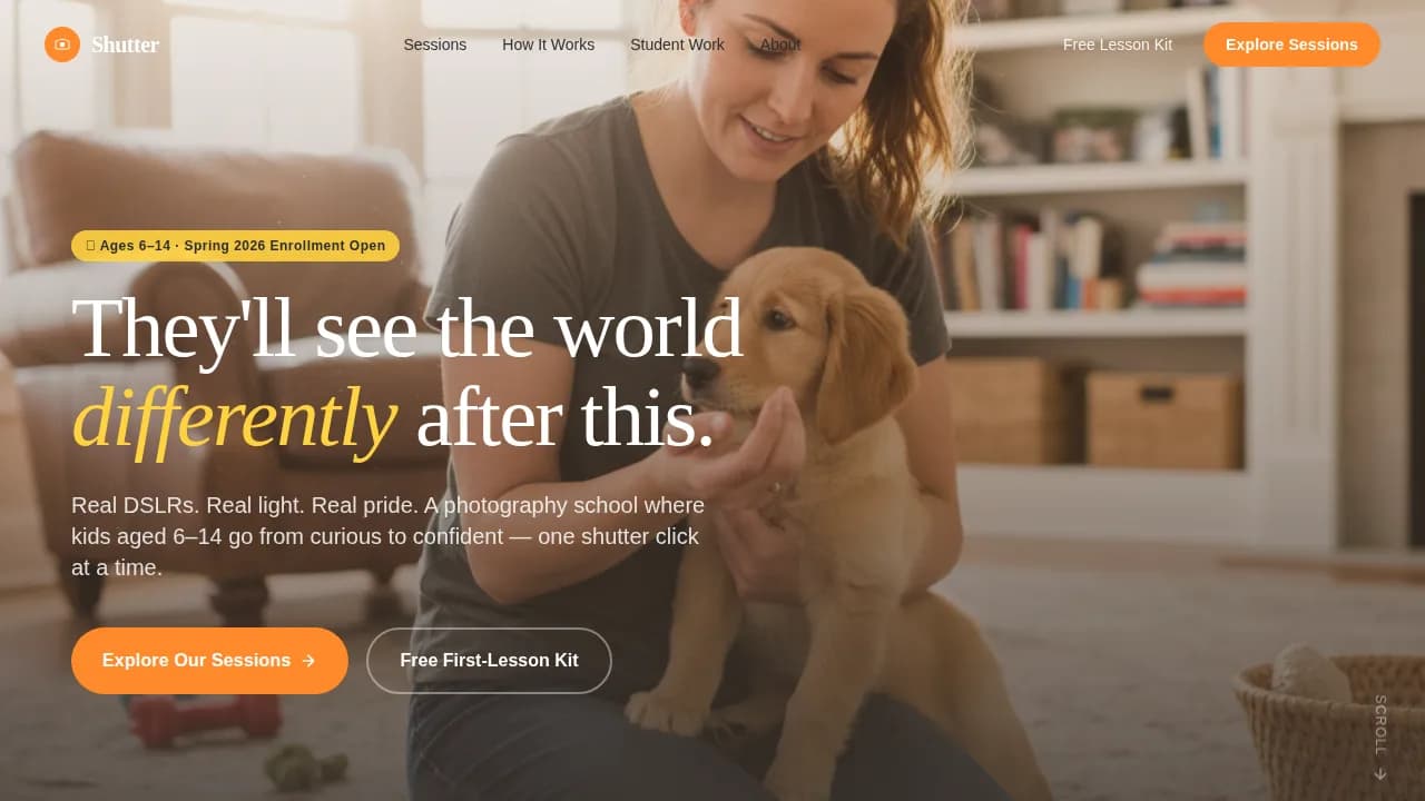Shutter — Inspiring Kids Photography Landing Page Template