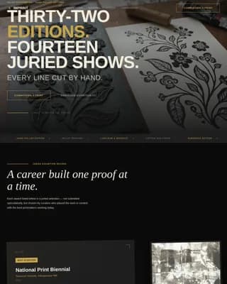 Imprint — Bold Printmaker Portfolio Landing Page Template