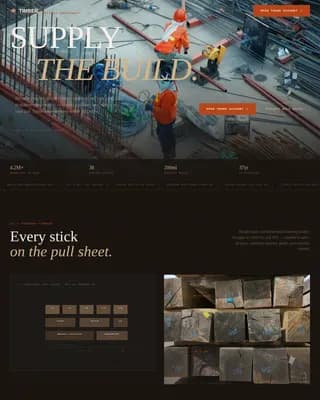 Timber — Industrial Lumber Yard Landing Page Template